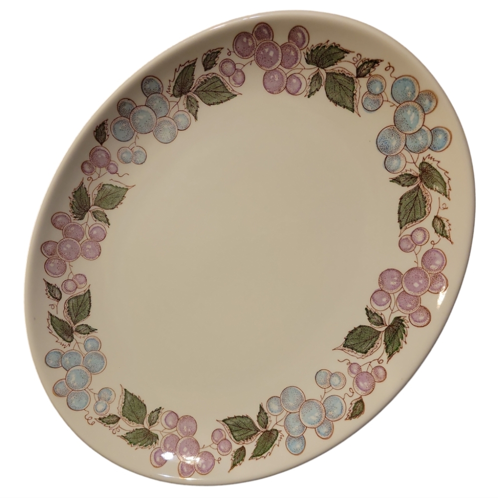 Vtg 50/60s Arboresque TAYLOR, SMITH & T (TS&T) 13" Platter Purple Blue Grapes